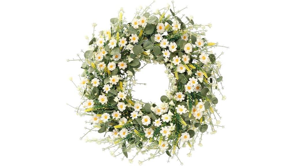 24 inch white daisy wreath