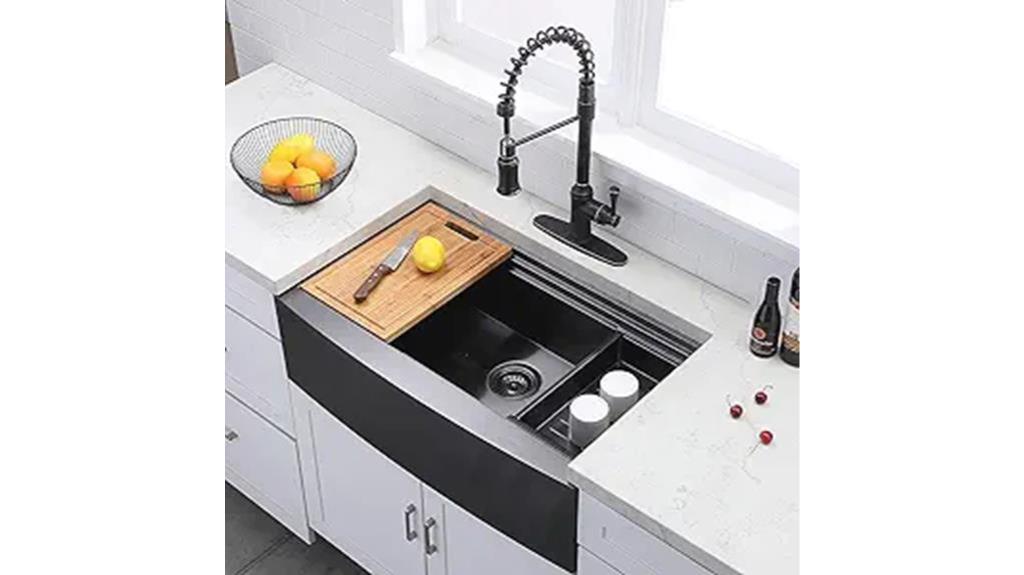 33 black farmhouse sink