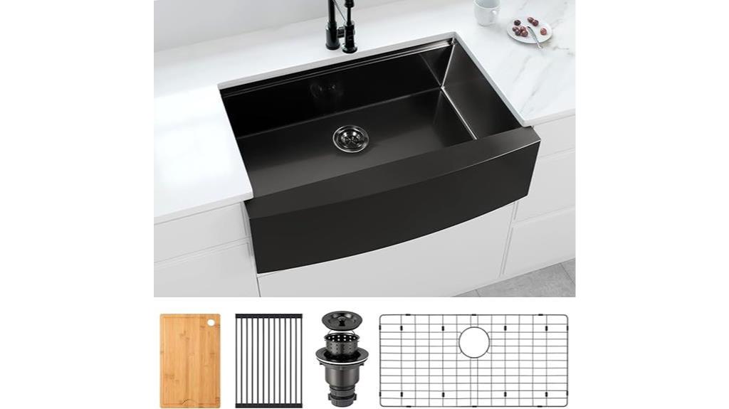 33 inch black farmhouse sink