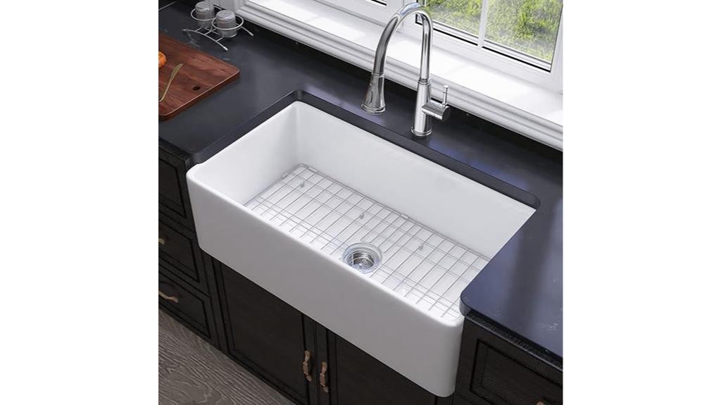 33 inch white farmhouse sink