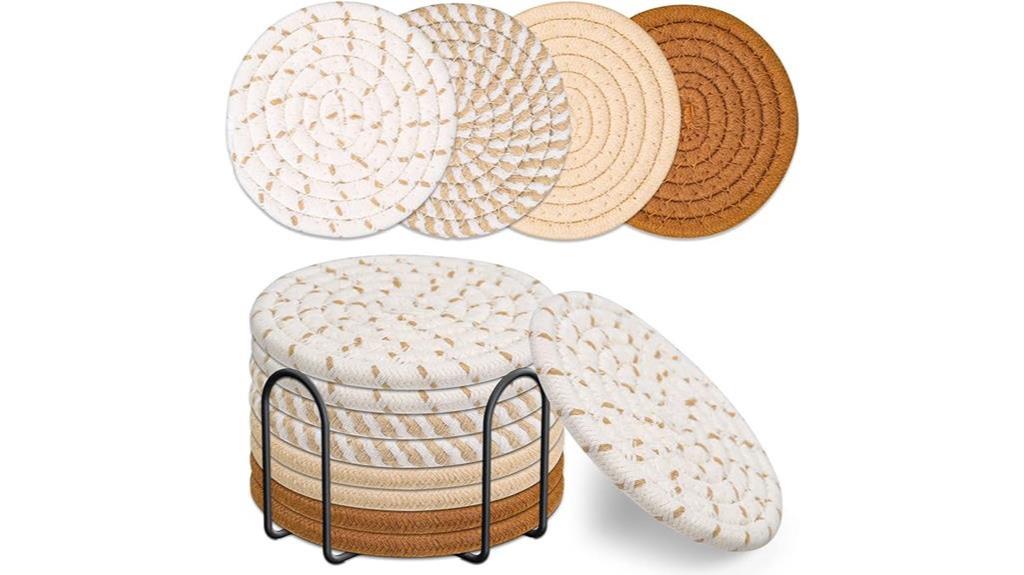 absorbent cotton coaster set