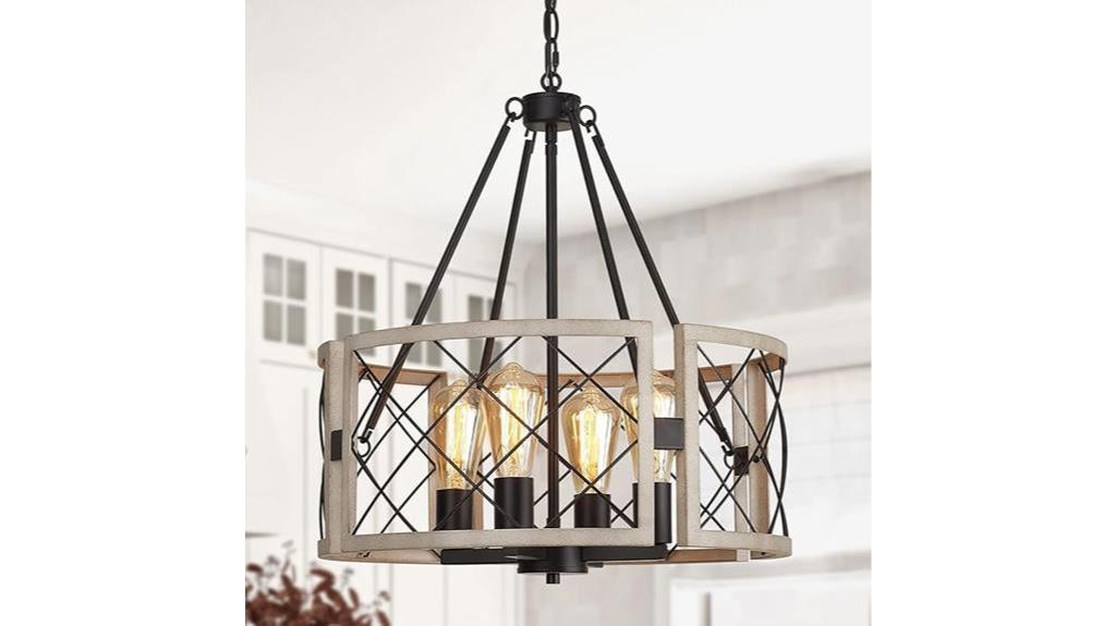 adjustable 4 light dining chandelier