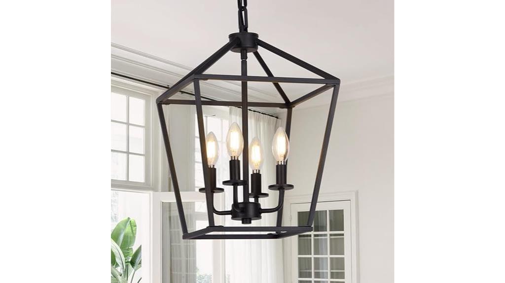 adjustable height industrial chandelier