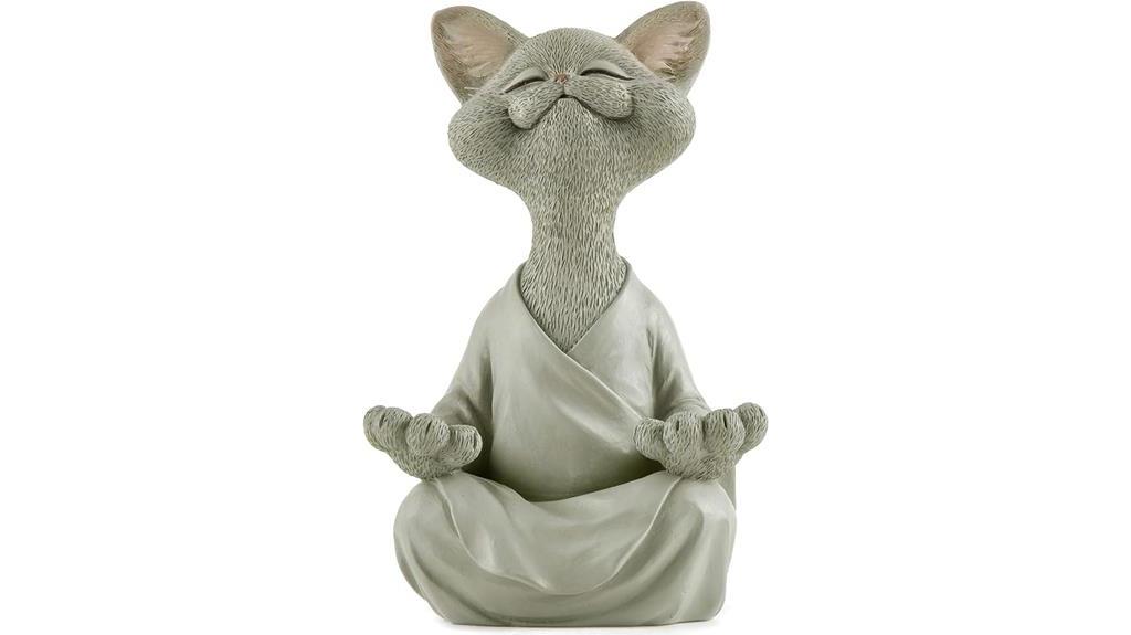 adorable grey cat figurine