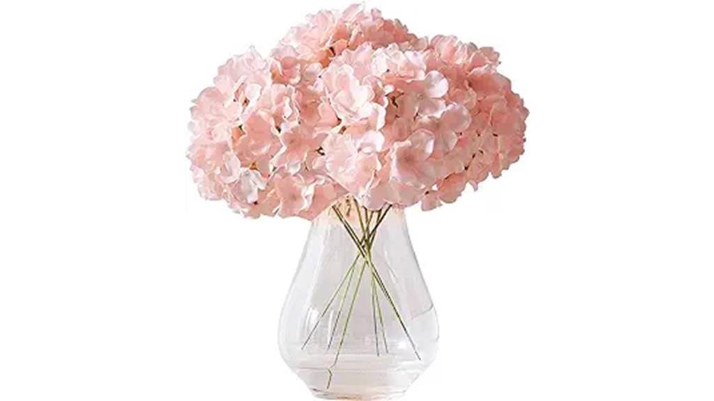 artificial blush hydrangea silk