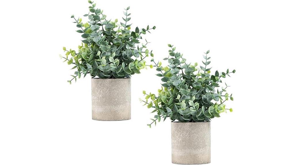 artificial eucalyptus in pots