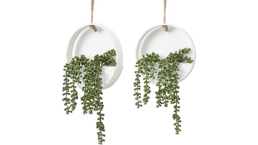 artificial hanging succulents with lanyard