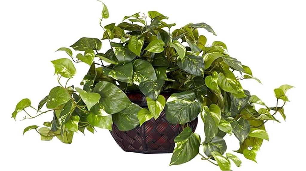 artificial pothos in vase