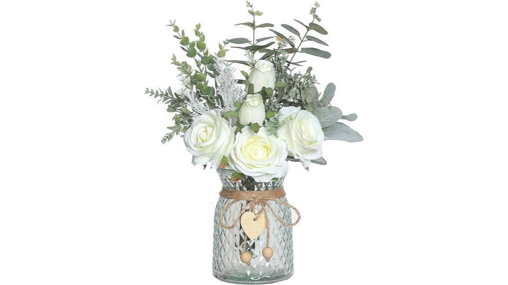 artificial silk roses arrangement