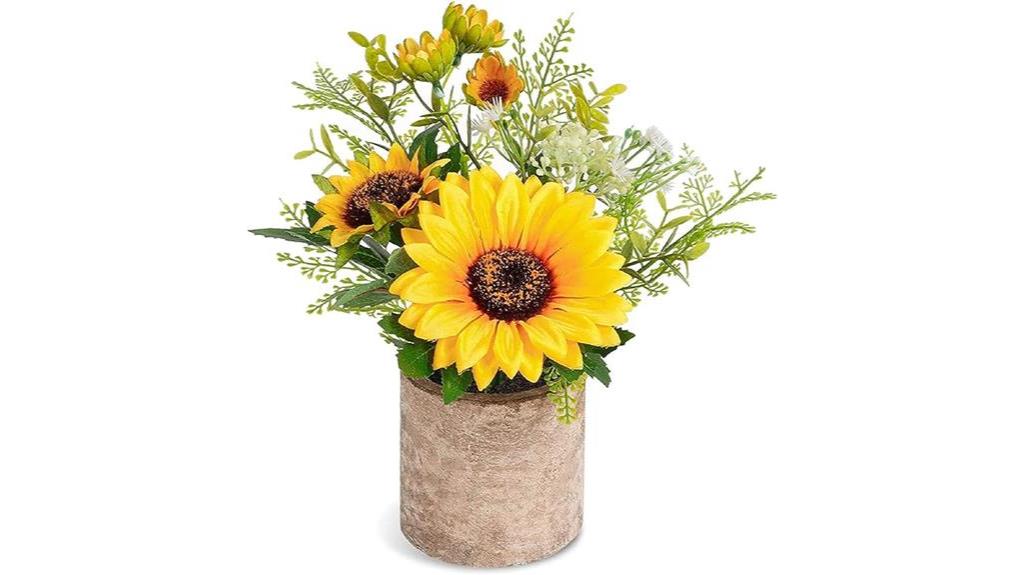 artificial sunflower in pot