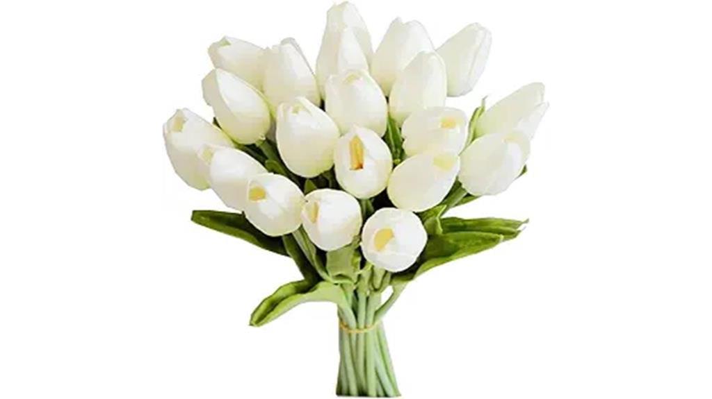 artificial white tulip arrangement