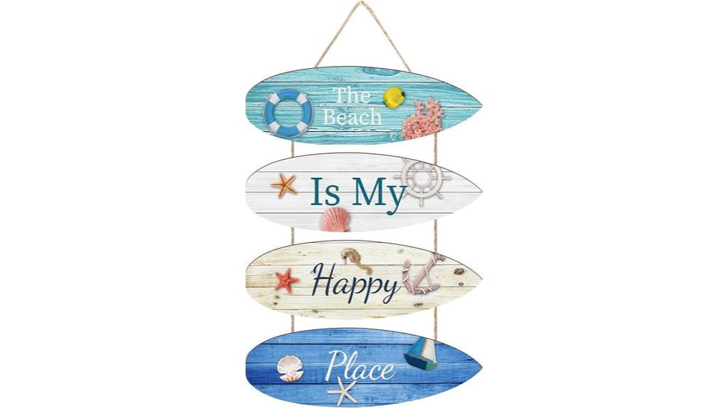 beach themed surfboard wall sign