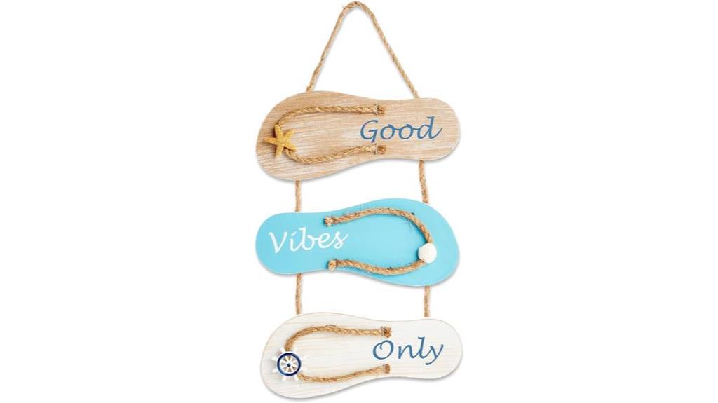 beach themed wooden sign decor