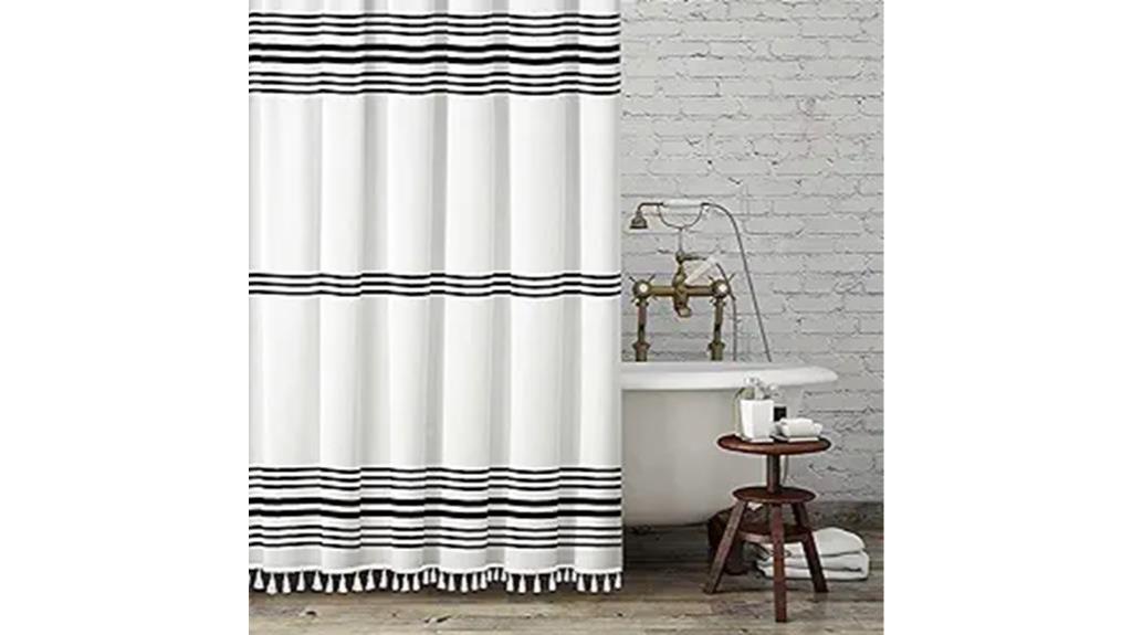 black and white shower curtain