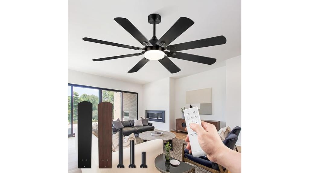 black modern ceiling fan