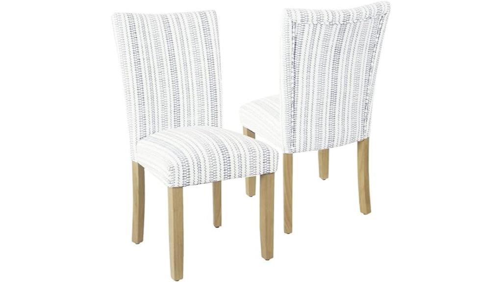 blue stripe dining chairs