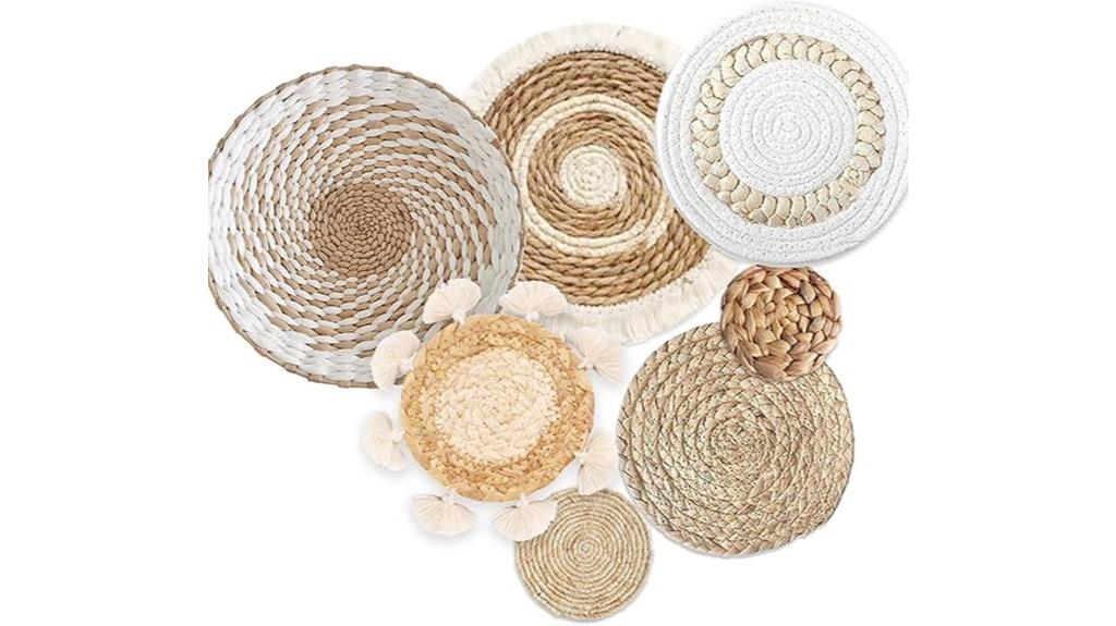 boho seagrass wall baskets