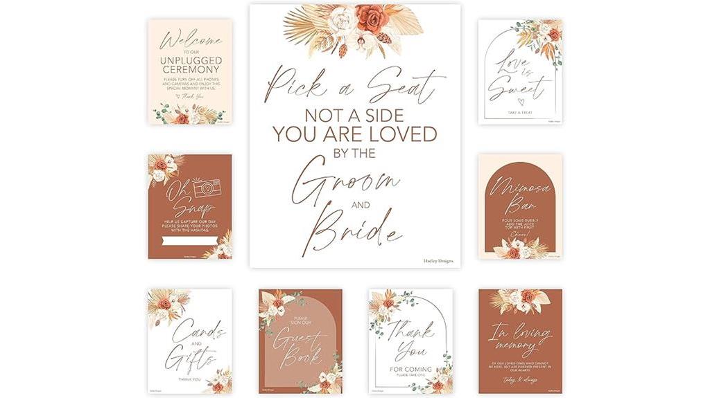 boho wedding signs collection