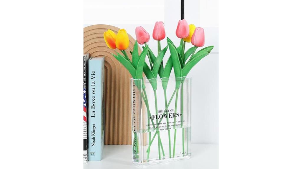 book shaped clear glass vase