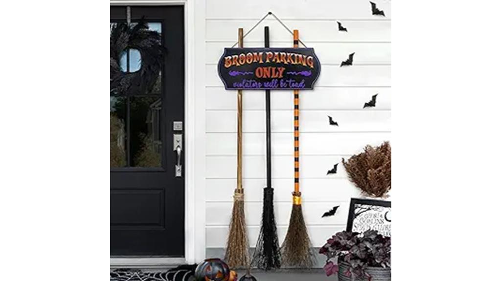 broom parking sign decor