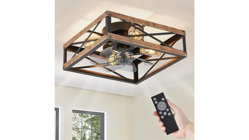 caged led ceiling fan