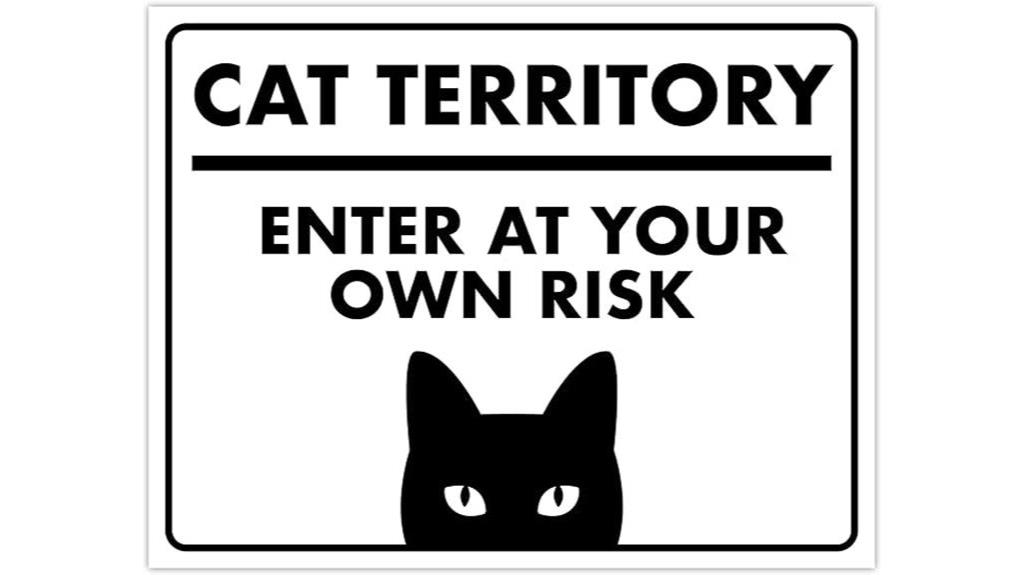 cat territory warning sign