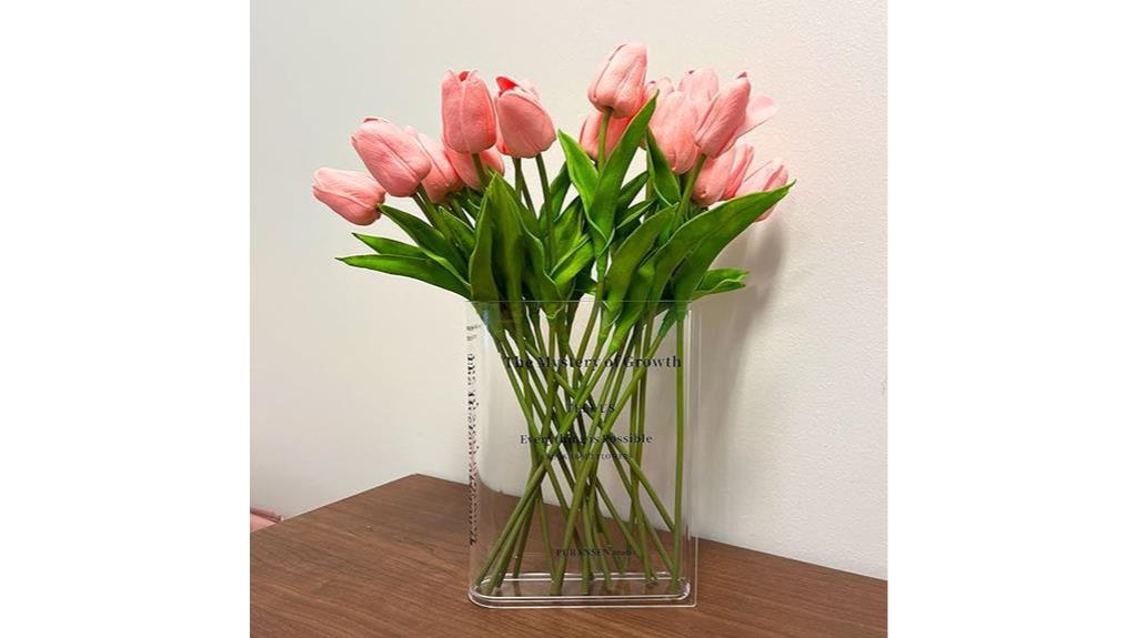 clear acrylic bookend vase