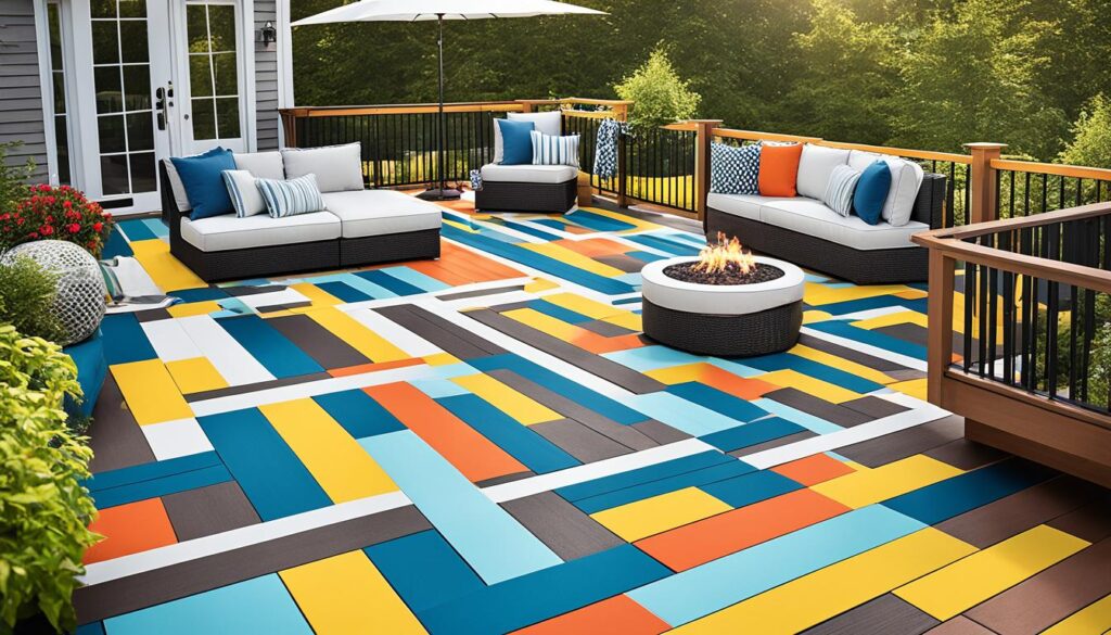 color blocking decking