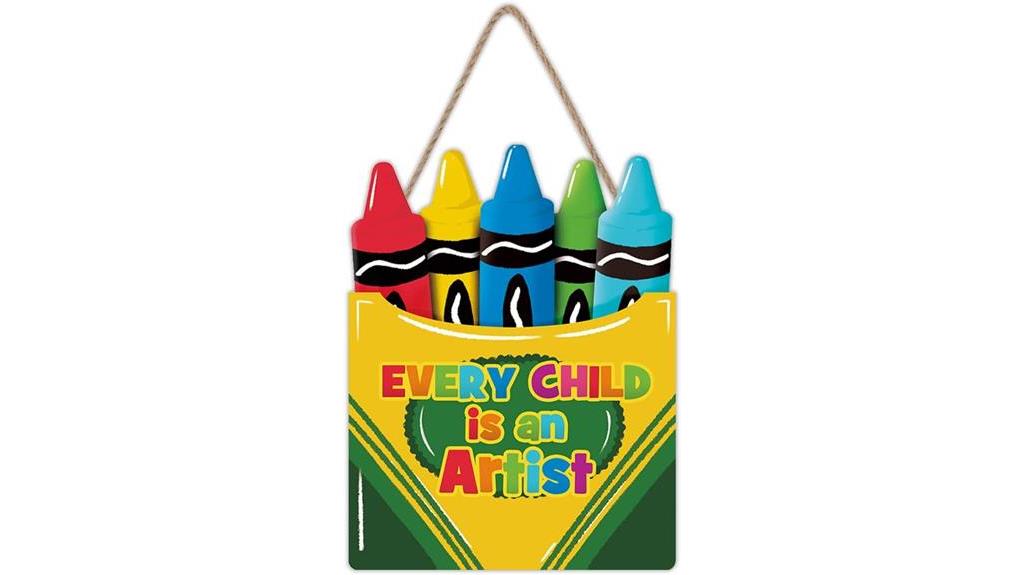 colorful crayon wood sign