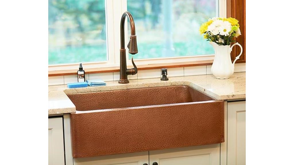 copper single bowl sink