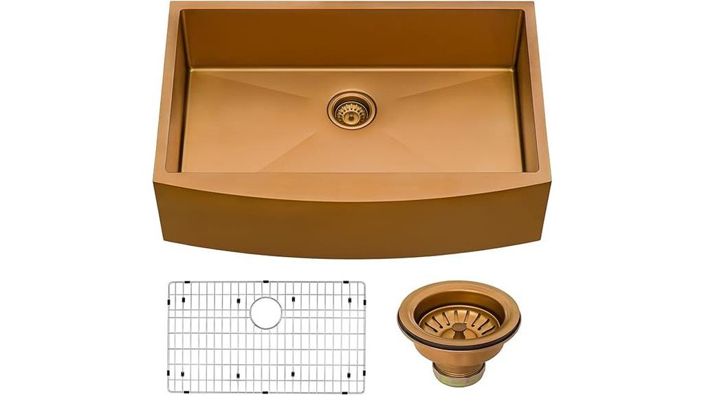 copper tone farmhouse sink