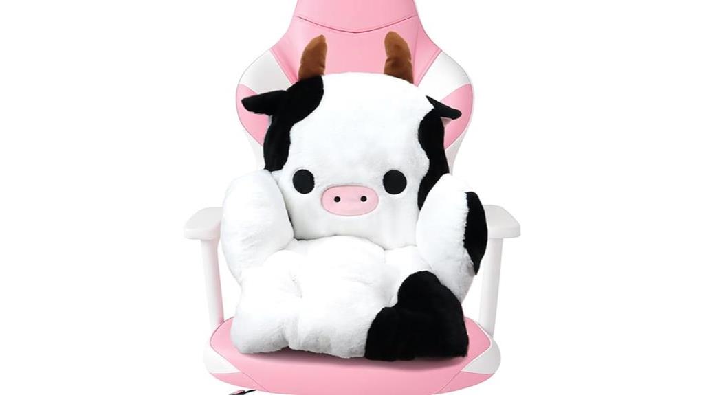 cow themed gaming chair cushion