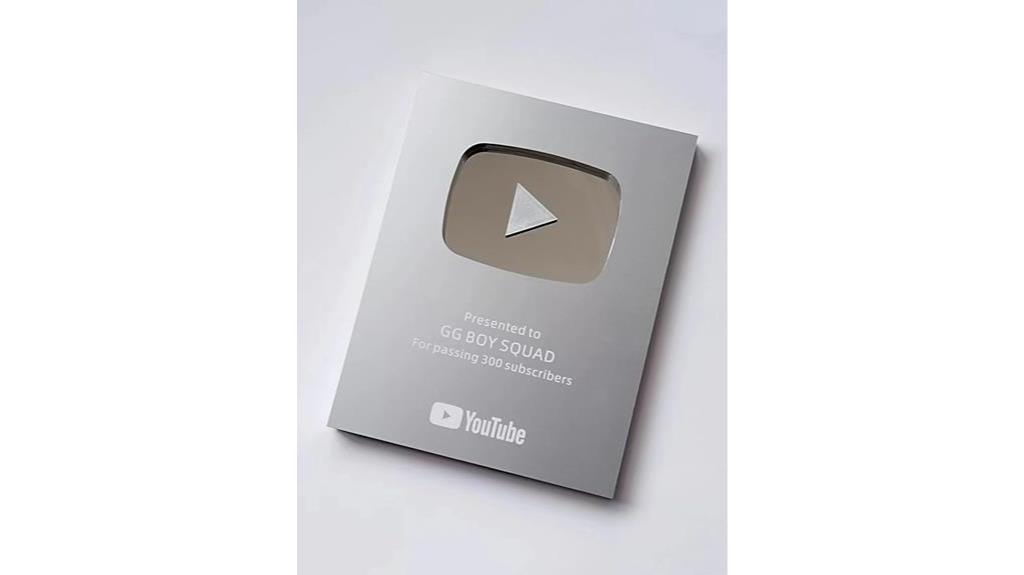 customizable silver youtube playbutton