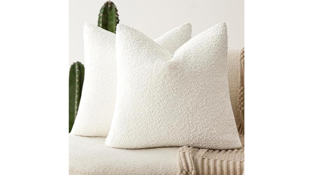 decorative textured boucle pillows