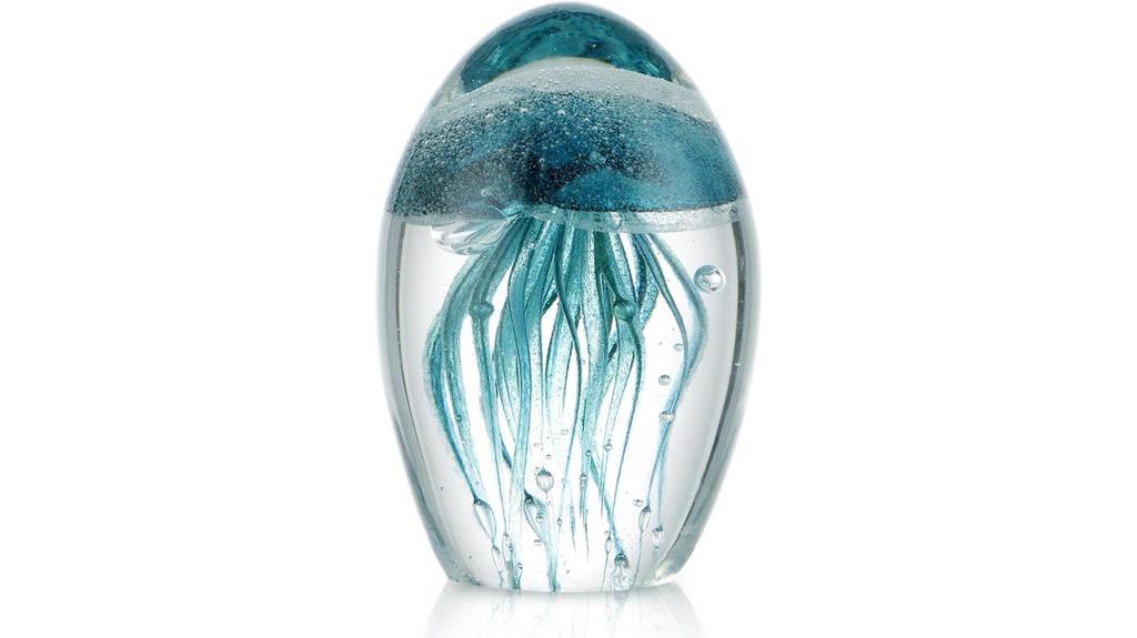 detailed glass jellyfish figurine