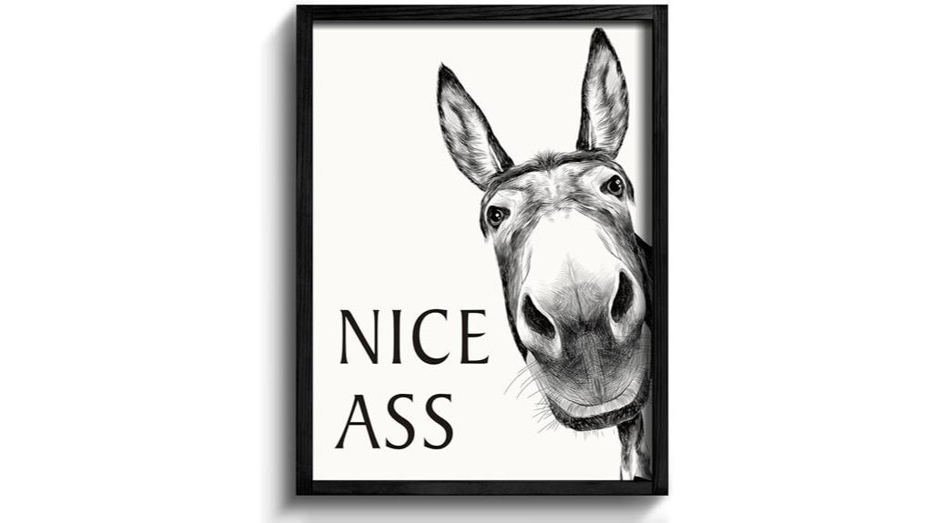 donkey bathroom wall art