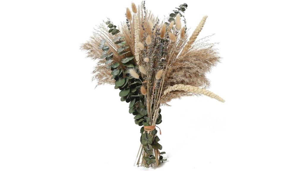 dried flowers and grass bouquet