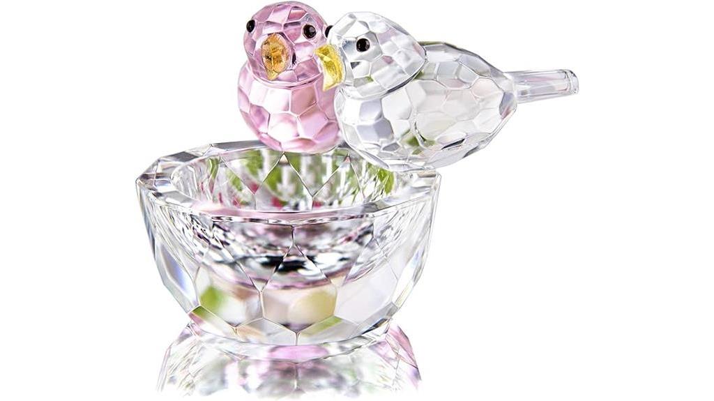 elegant crystal bird figurine