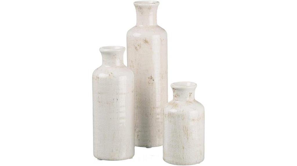 elegant white ceramic vases