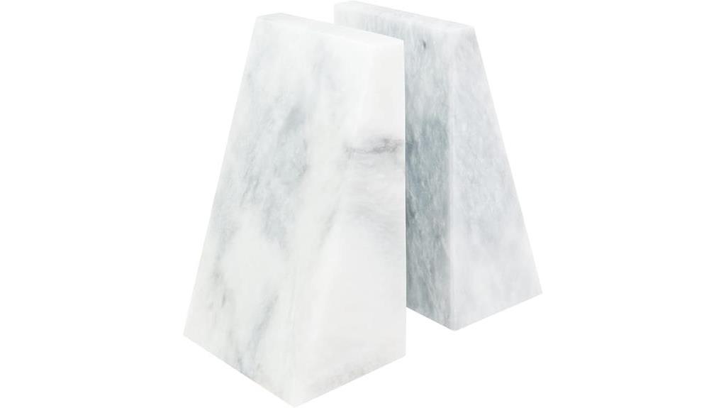 elegant white marble bookends