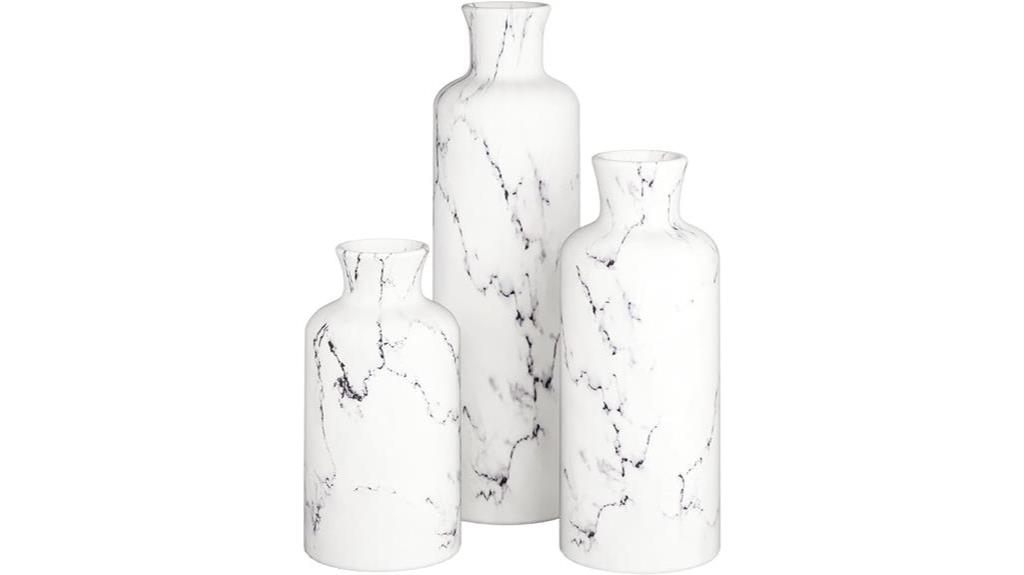 elegant white vase set