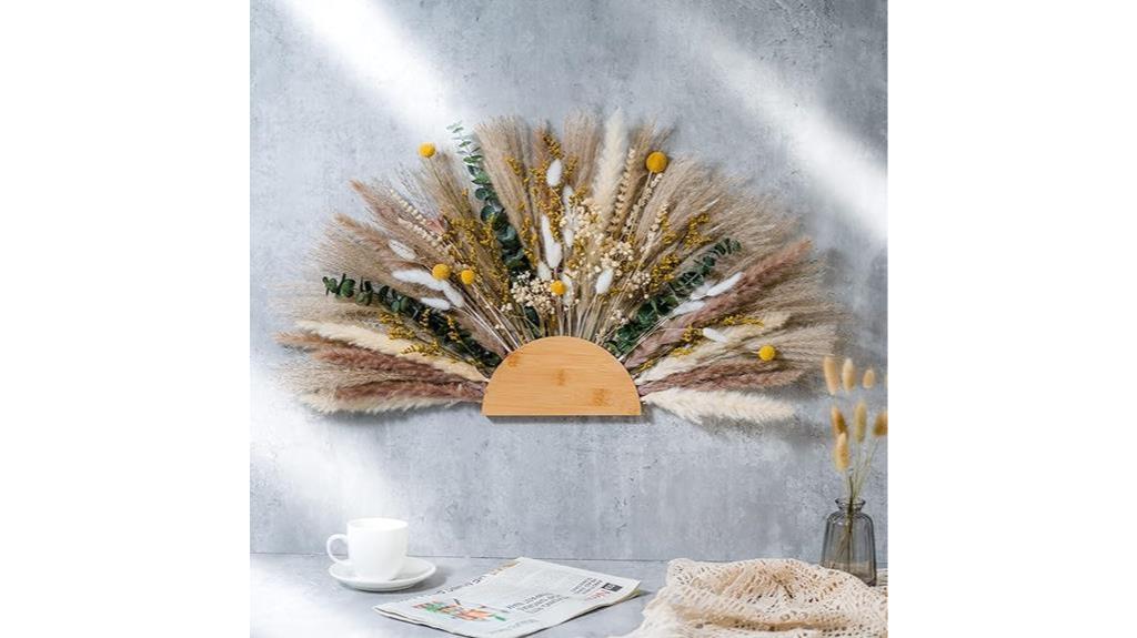 elegant wreath with pampas grass