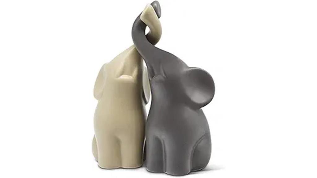 elephant couple ceramic figurine