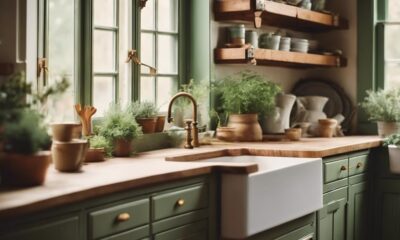 elevate home aesthetic sage cabinets