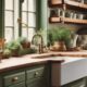 elevate home aesthetic sage cabinets