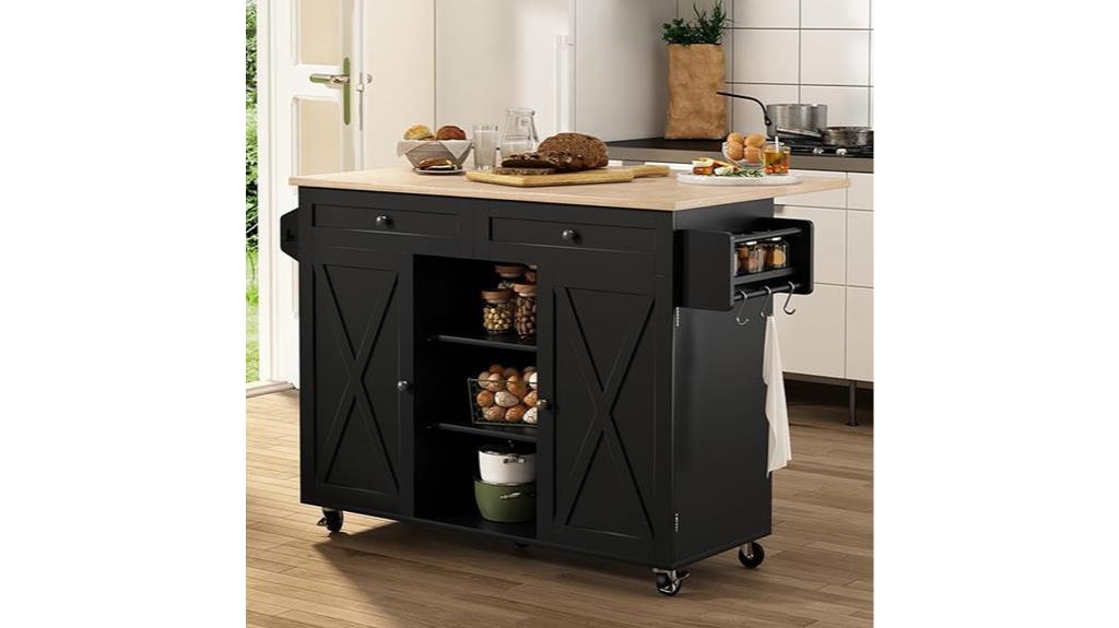 expandable kitchen island cart