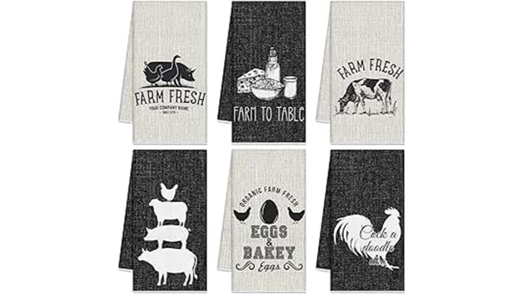 farm animal kitchen towels