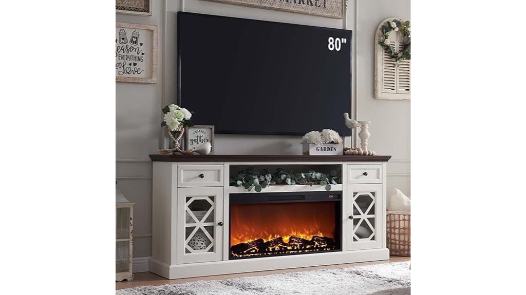 farmhouse electric fireplace stand