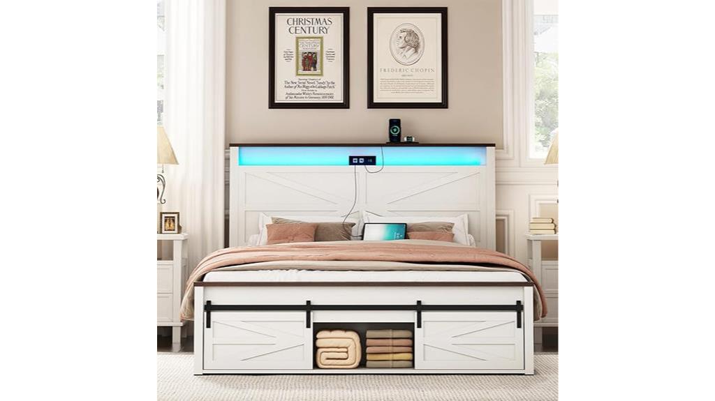 farmhouse led bed frame