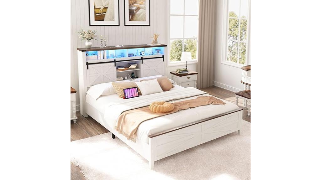 farmhouse led bed frame